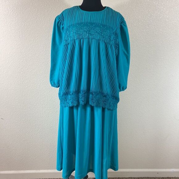 VINTAGE CUE FASHIONS MADE IN USA WOMEN DRESS SIZE 24W - Picture 1 of 13